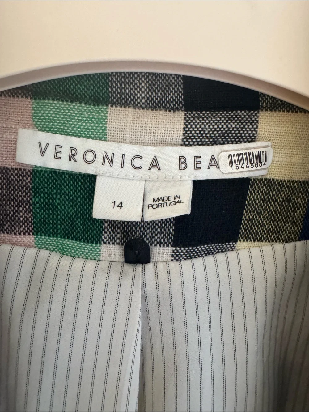 Veronica Beard Checked Single-Button Blazer in Pink, Blue, Green, Black
